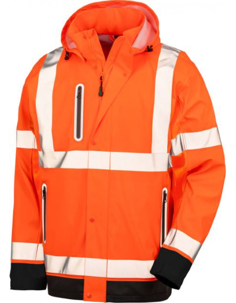 Jachetă de siguranță fluorescentă cu elemente reflectorizante